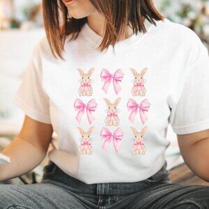 Coquette Bunny Shirt, Womens Easter Shirt, Easter Vibes Shirt